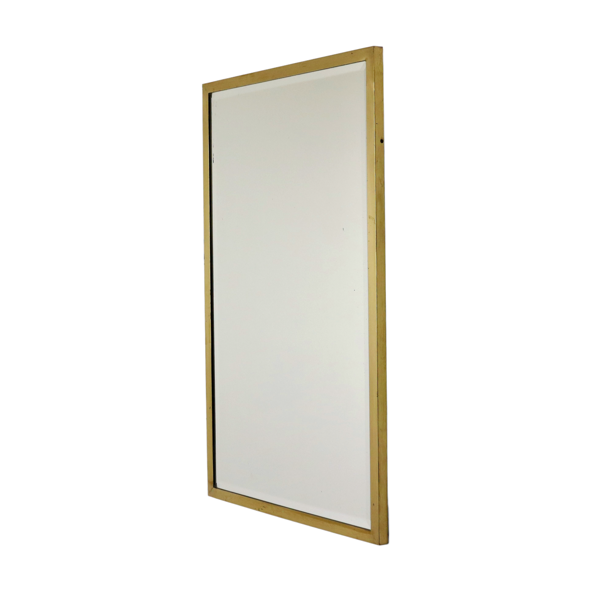 Heavy gold mirror brass faceted hollywood regency 79x48cm