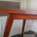 Varnished wooden table from the 1960s.