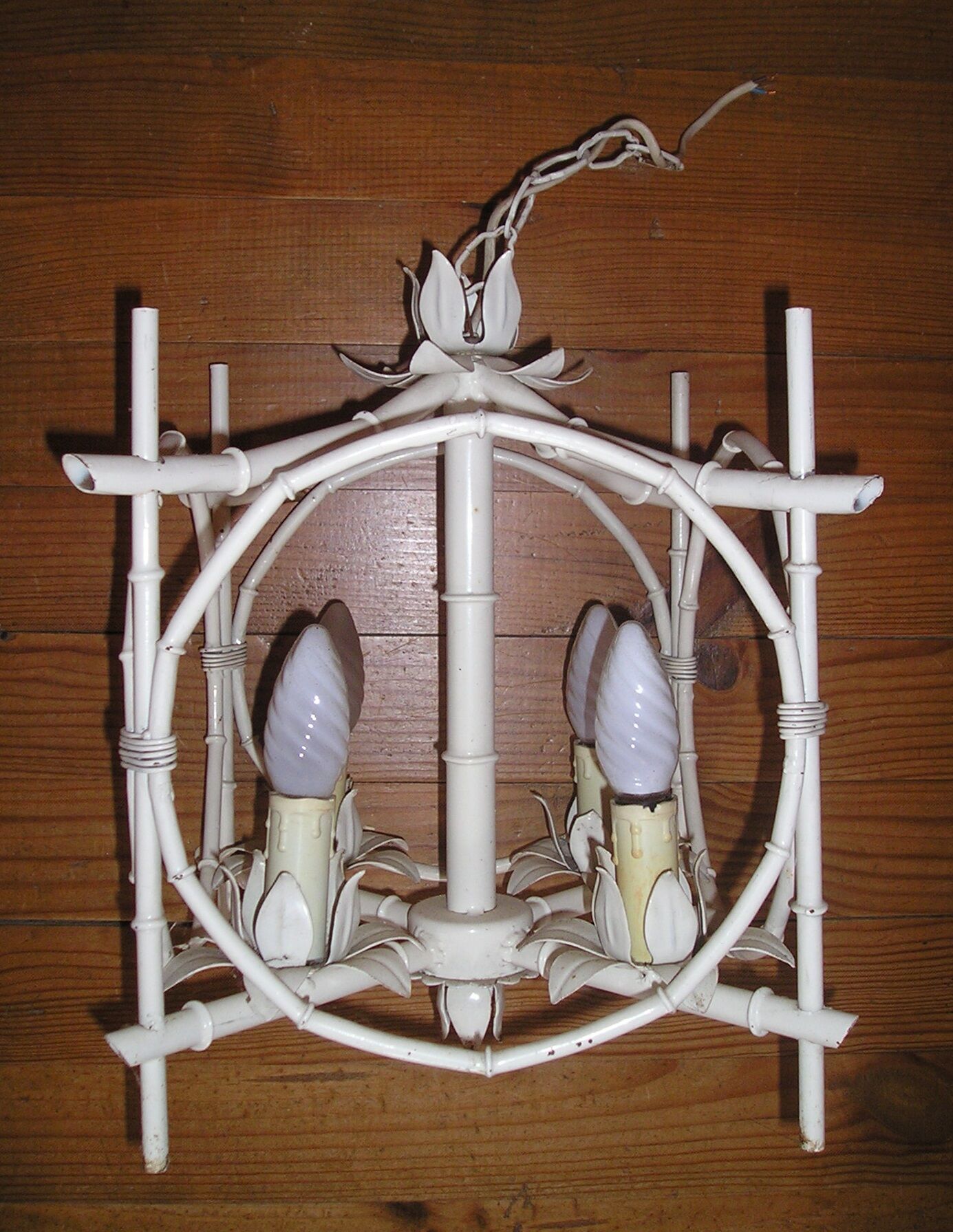 4 light metal chandelier, 1970s