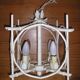 4 light metal chandelier, 1970s