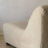 White corduroy armchair