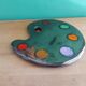 Dessous de plat en céramique vintage en forme de palette de peinture