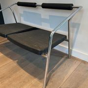 Canapé Design ‘System’, Chrome & Caoutchouc Noir, France, vers 1970