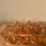 6 vintage water glasses