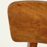 Chaise Art Déco des années 1940, chaise de cabinet Jacquard couleur or jaune tissu tapisserie d'ameublement géométrique Resto