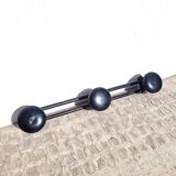 Vintage black coat rack with 3 hooks