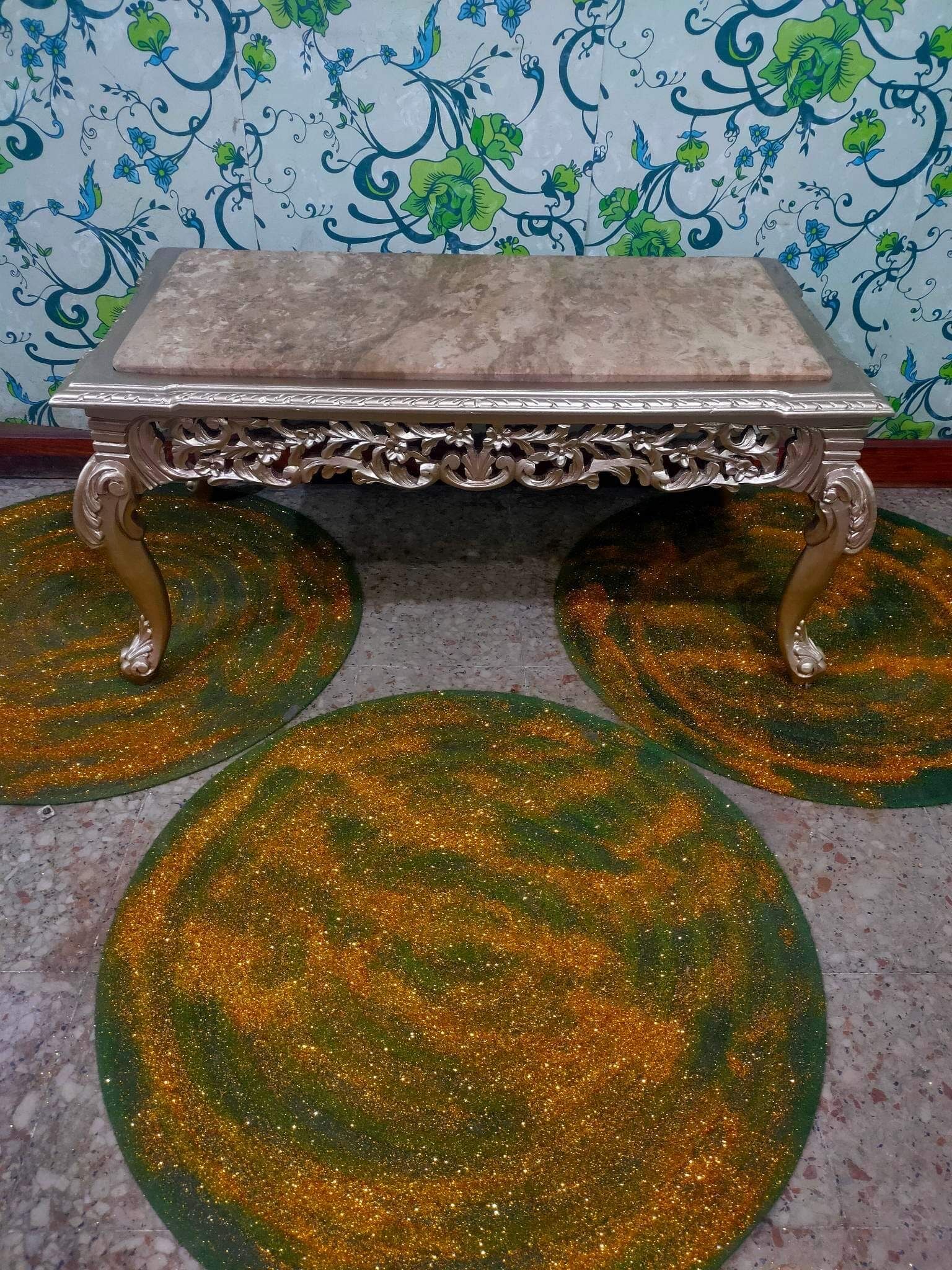 Coffee table with marble