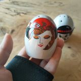 Salt and pepper shaker stoneware couple