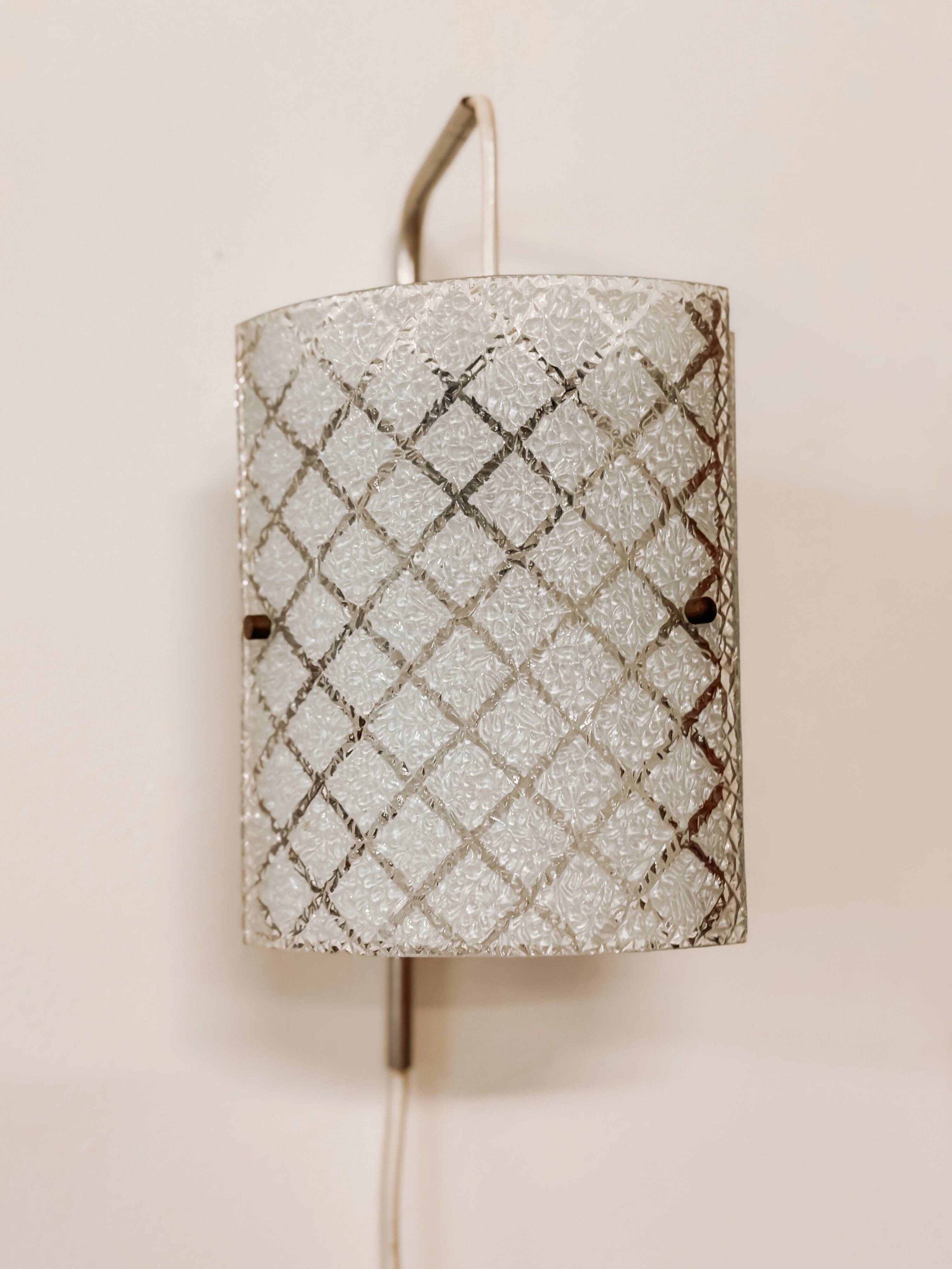 Mid-Century wall-mounted sconce in glass, 1960s