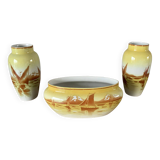 2 vases and planter luneville keller et guerin