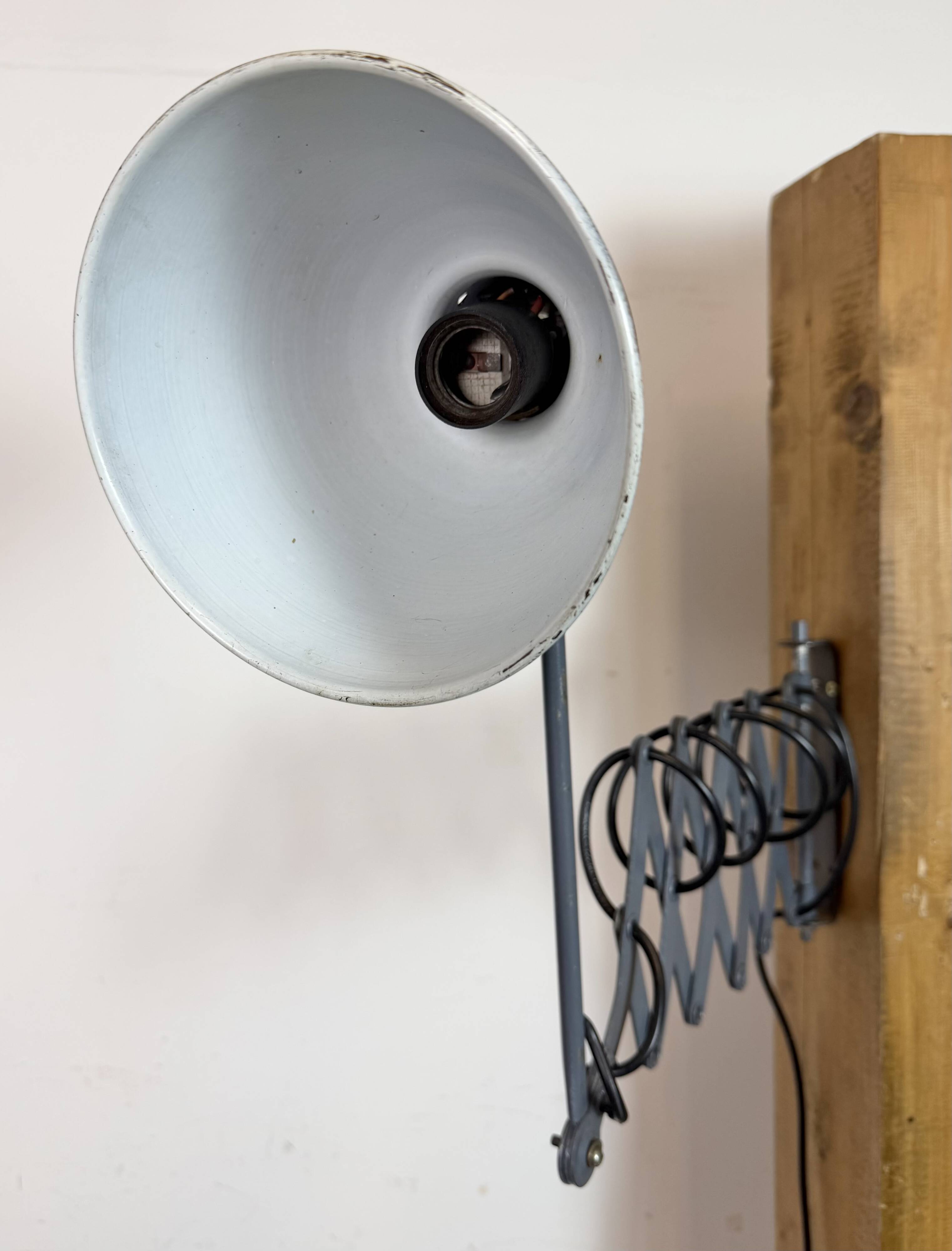 Black Industrial Soviet Scissor Wall Lamp, 1960s