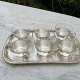 Silver coffee set and glass schott mainz 1970