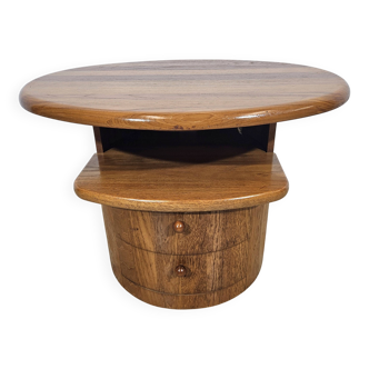 Solid teak TV table with swivel top, Silkeborg, Denmark, 1960s/1970s.