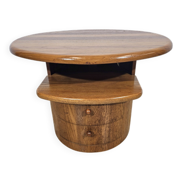 Table TV en teck massif avec plateau pivotant, Silkeborg, Danemark, années 1960/1970.