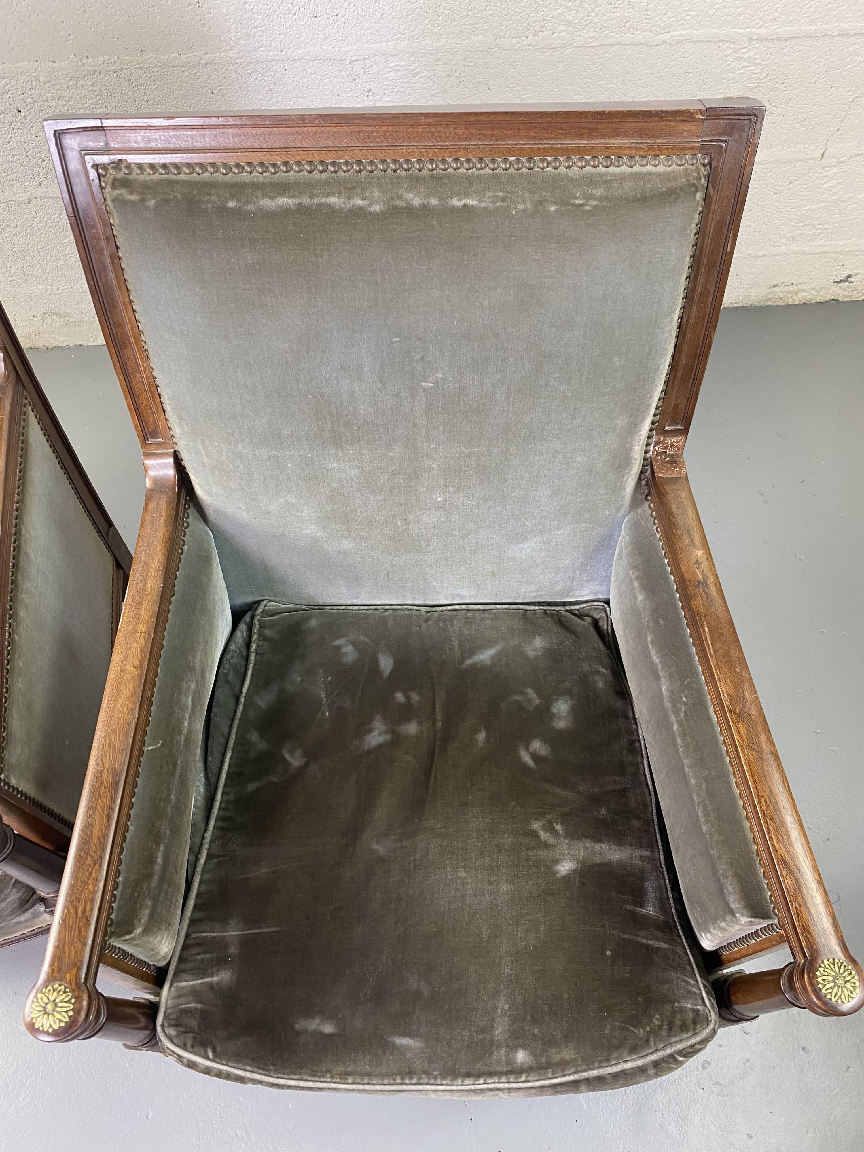 Pair of Empire armchairs