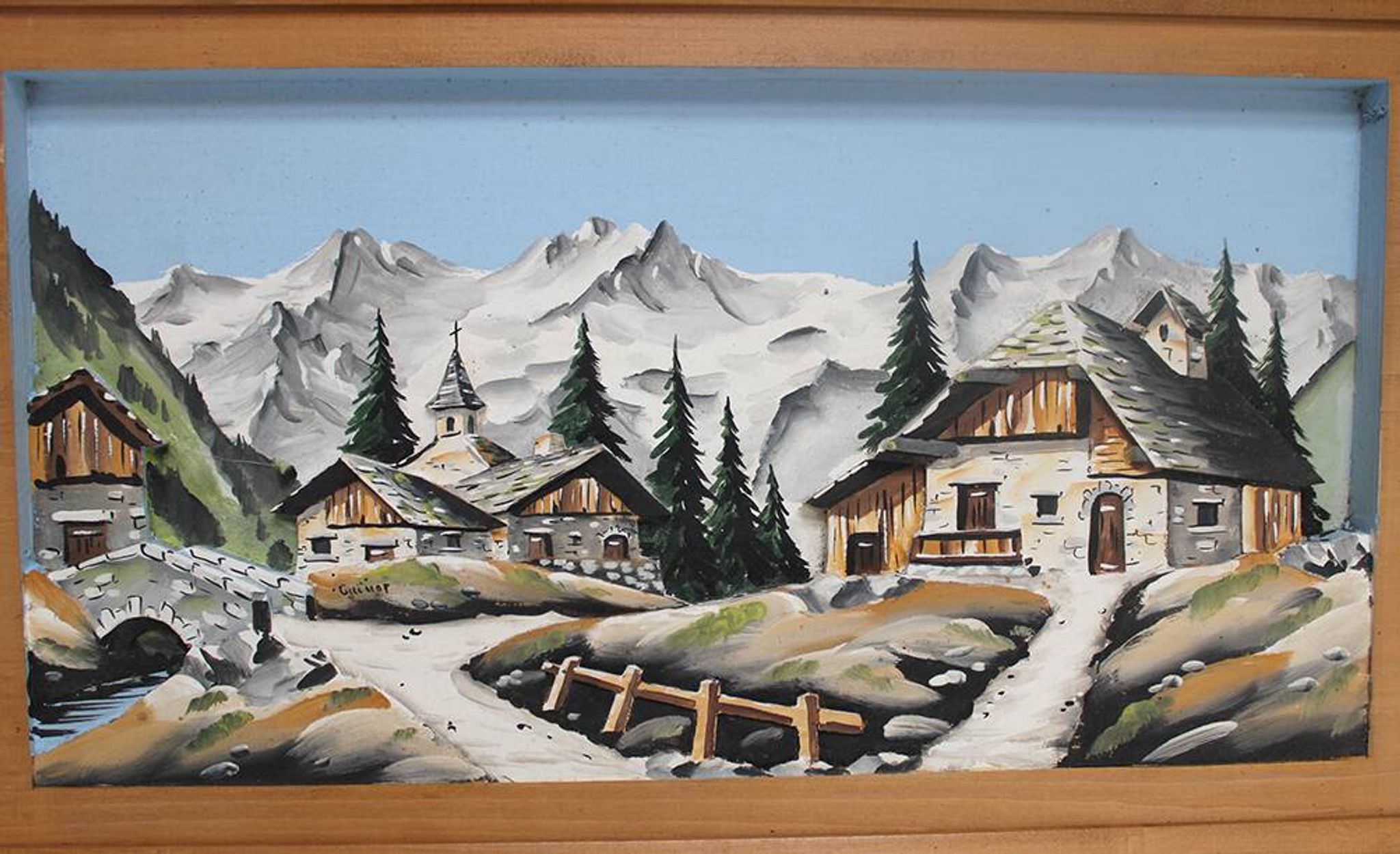 Relief map The village in the mountain
