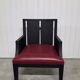 Philippe Hurel Armchair Model Wallis - Red Leather & Black Beech