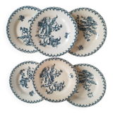 6 Gien plates from the 19th century