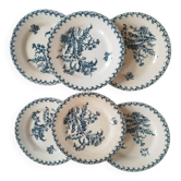 6 assiettes Gien XIXeme
