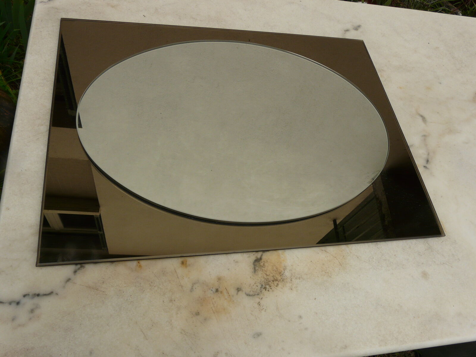 Heavy 2 tone Italian glass mirror
