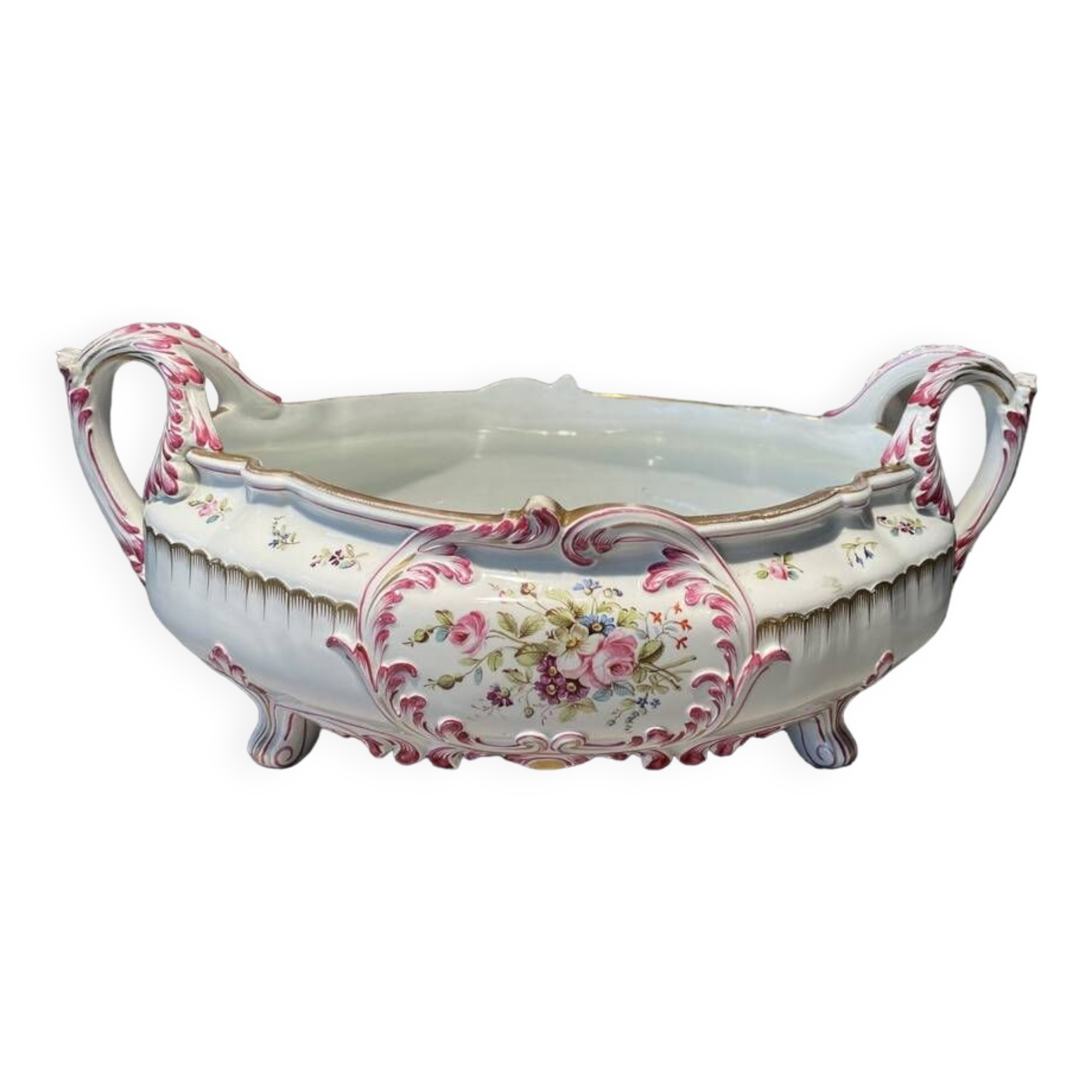 Planter with floral decor kg luneville