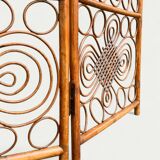 Vintage 1960s Curved Rattan Screen
