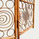 Vintage 1960s curved rattan screen
