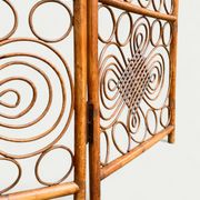 Paravent en rotin courbé vintage 1960