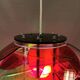 Danish Space Age hanging lamp made of plexiglass "leaves" with mirror reflex