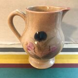 Former MBFA Pornic pitcher - ceramic handle and painted by Helena France vintage