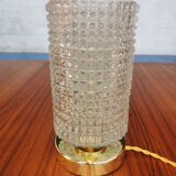 Table lamp with pressed glass globe