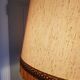 Authentic antique lamppost in gilded brass lampshade in fringed cream fabric
