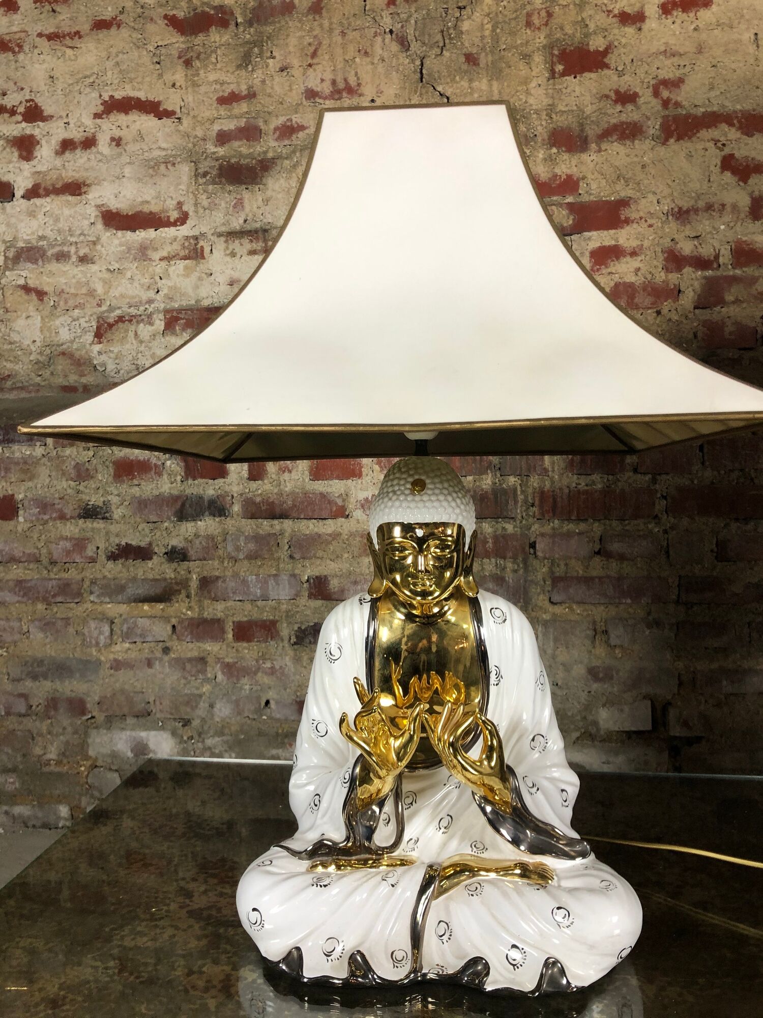 Buddha ceramic lamp Italy 1970s