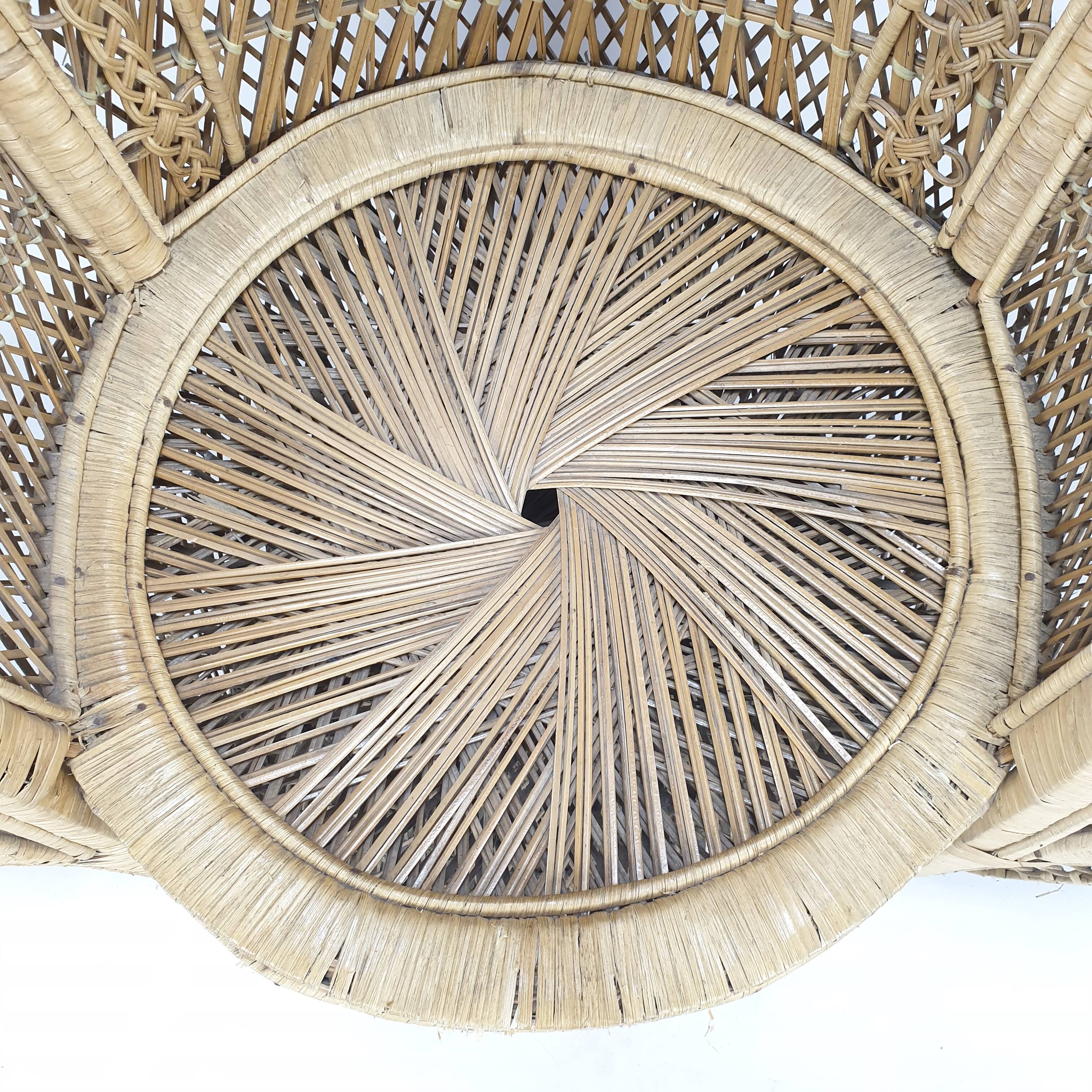 Emmanuelle in rattan and wicker armchair Italy 1960's