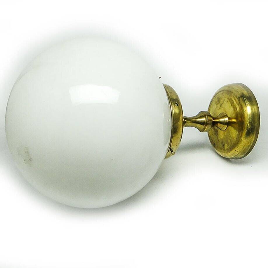 Brass and glass pendant lamp, Poland, 1950s