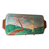 Plateau émaux de longwy décor art déco
