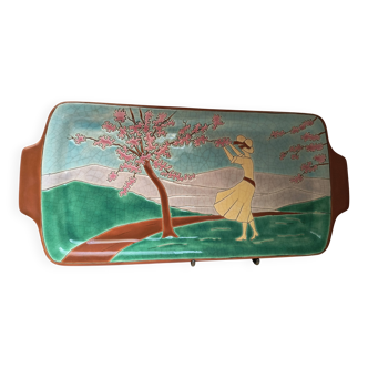 Longwy enamel plate art deco design