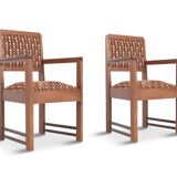 Amsterdam school chairs with original tapestry 1930