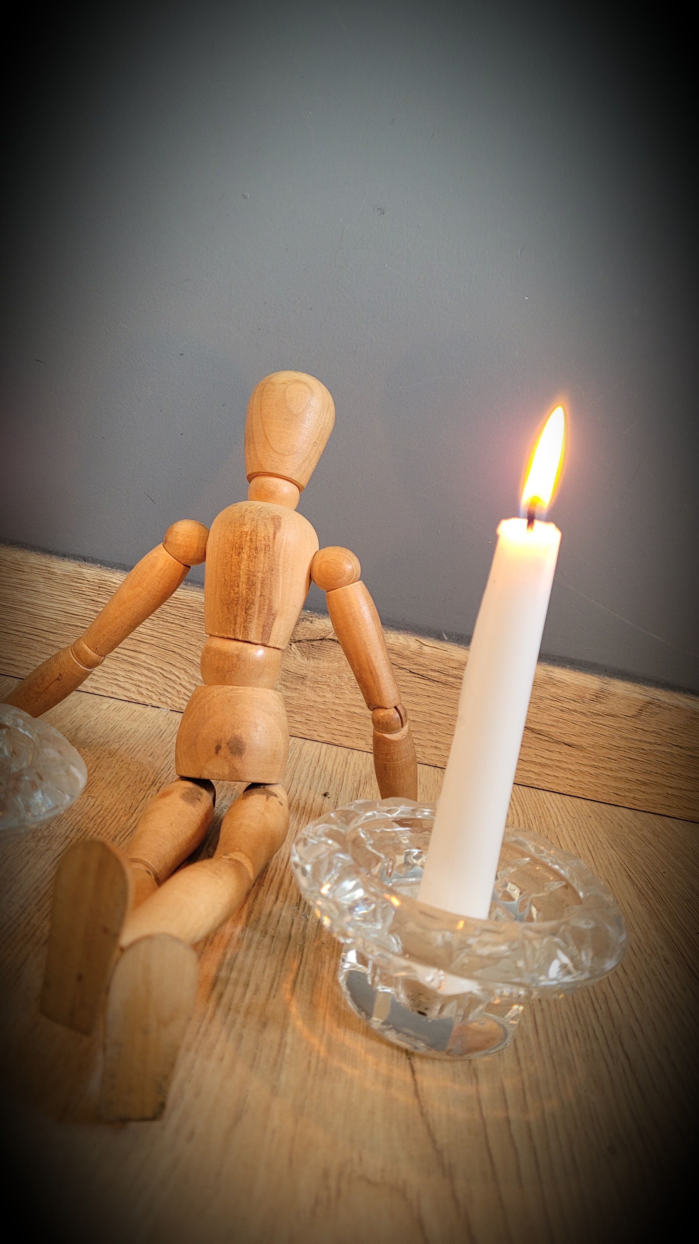 Duo candlesticks glass reims 2