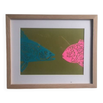 Colour paper artwork face to face