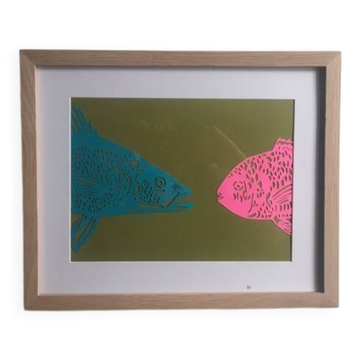 Colour paper artwork face to face