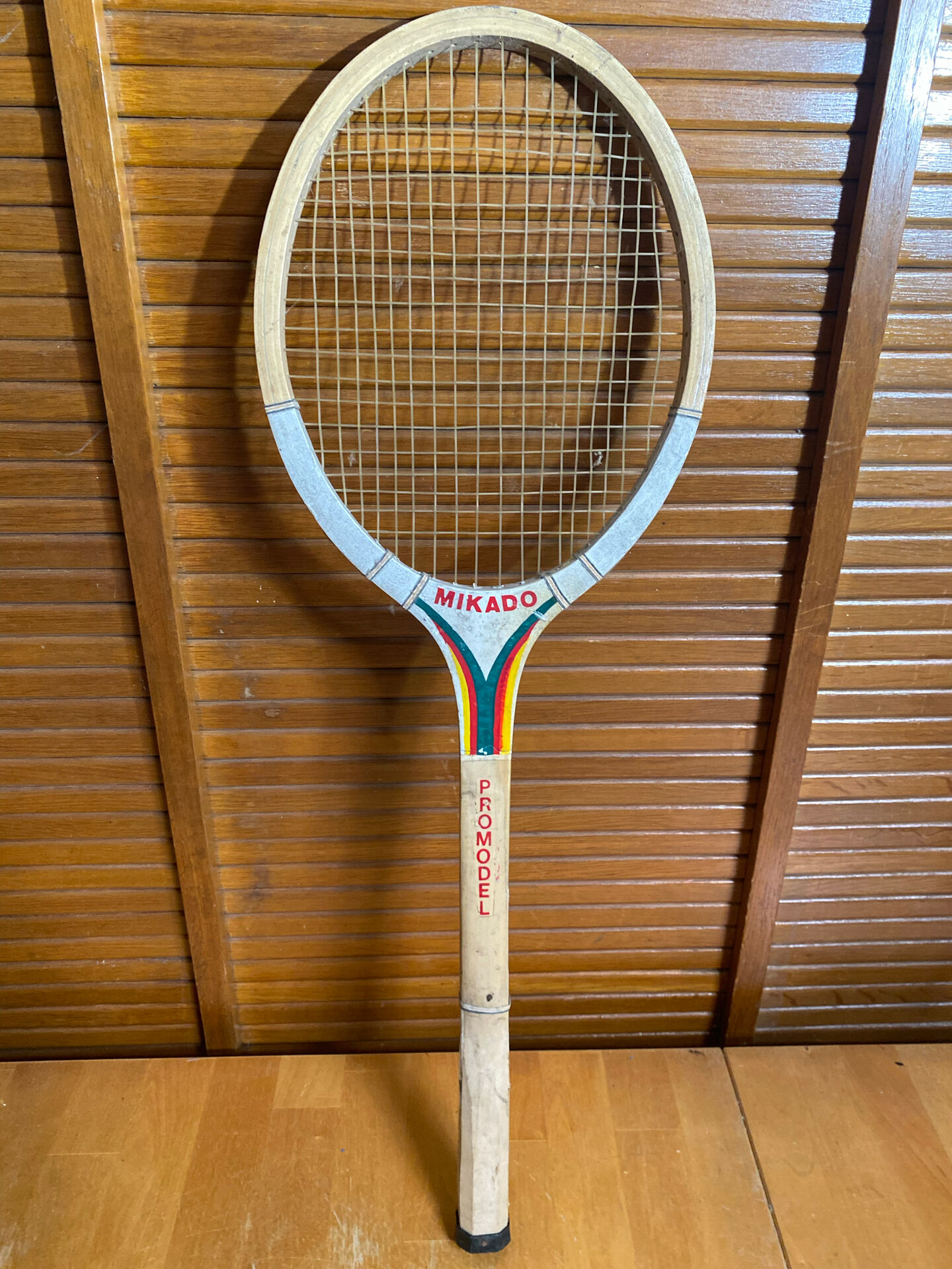 Vintage wooden tennis racket mikado promodel sports