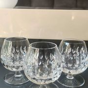 Lot 6 x Verres à Cognac en cristal taillé de Haute qualité. Gorham/Modèle Althéa. Design à double rangées d écailles