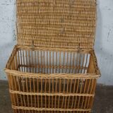 Old large wicker rattan trunk