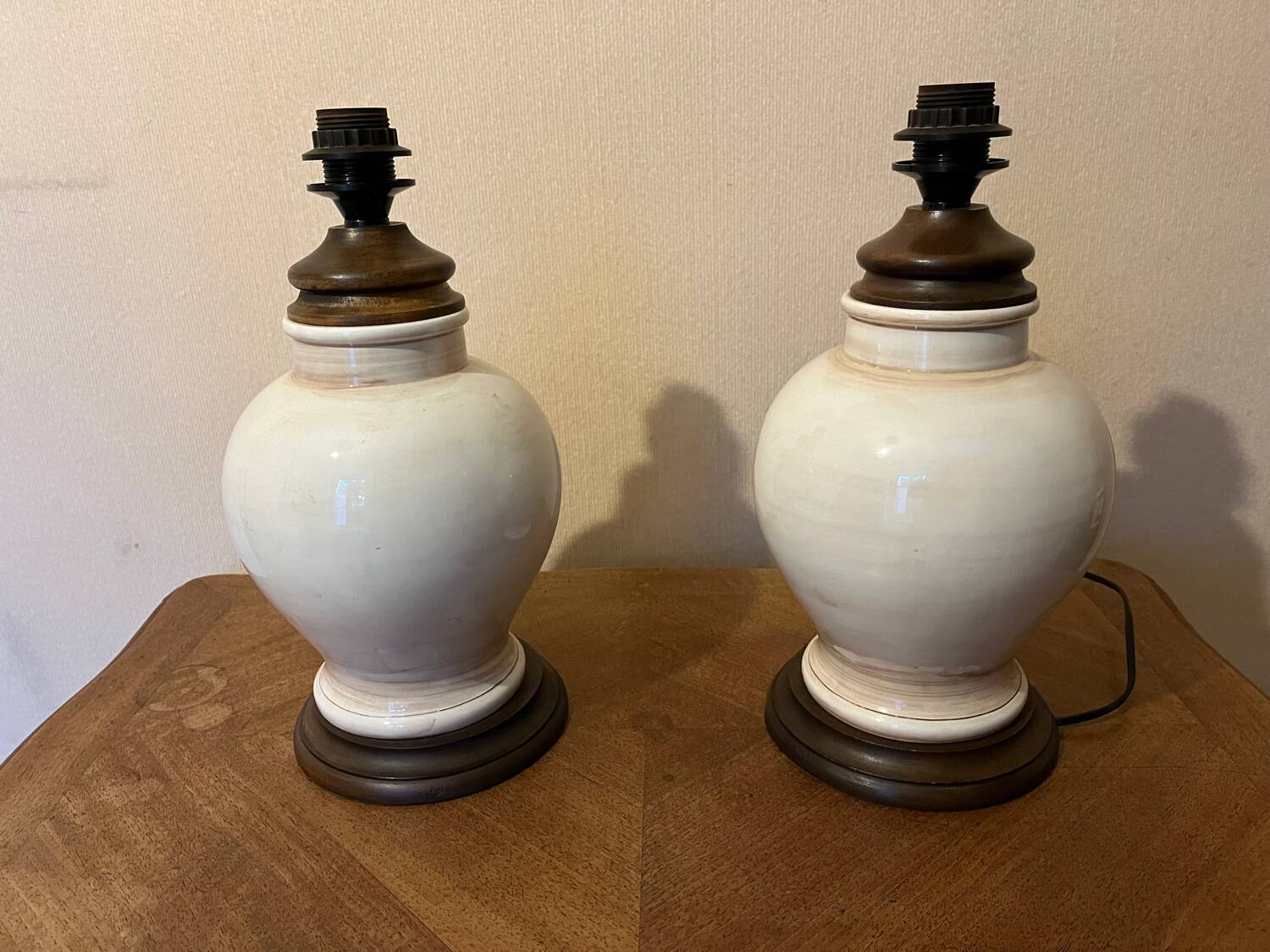 Pair of ceramic lamp bases