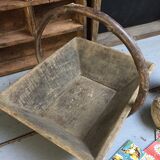 Picking crude wooden basket