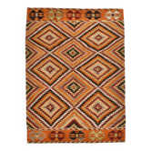 6x8 Orange Black Tribal Handmade Wool Kilim Rug