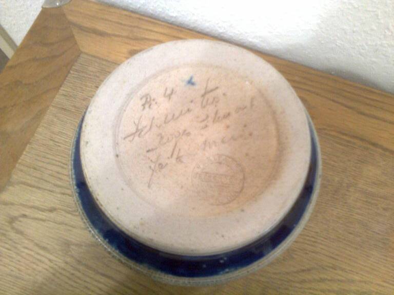 real Betschdorf Alsace vase pot, salt sandstone, blue gray, incised patterns