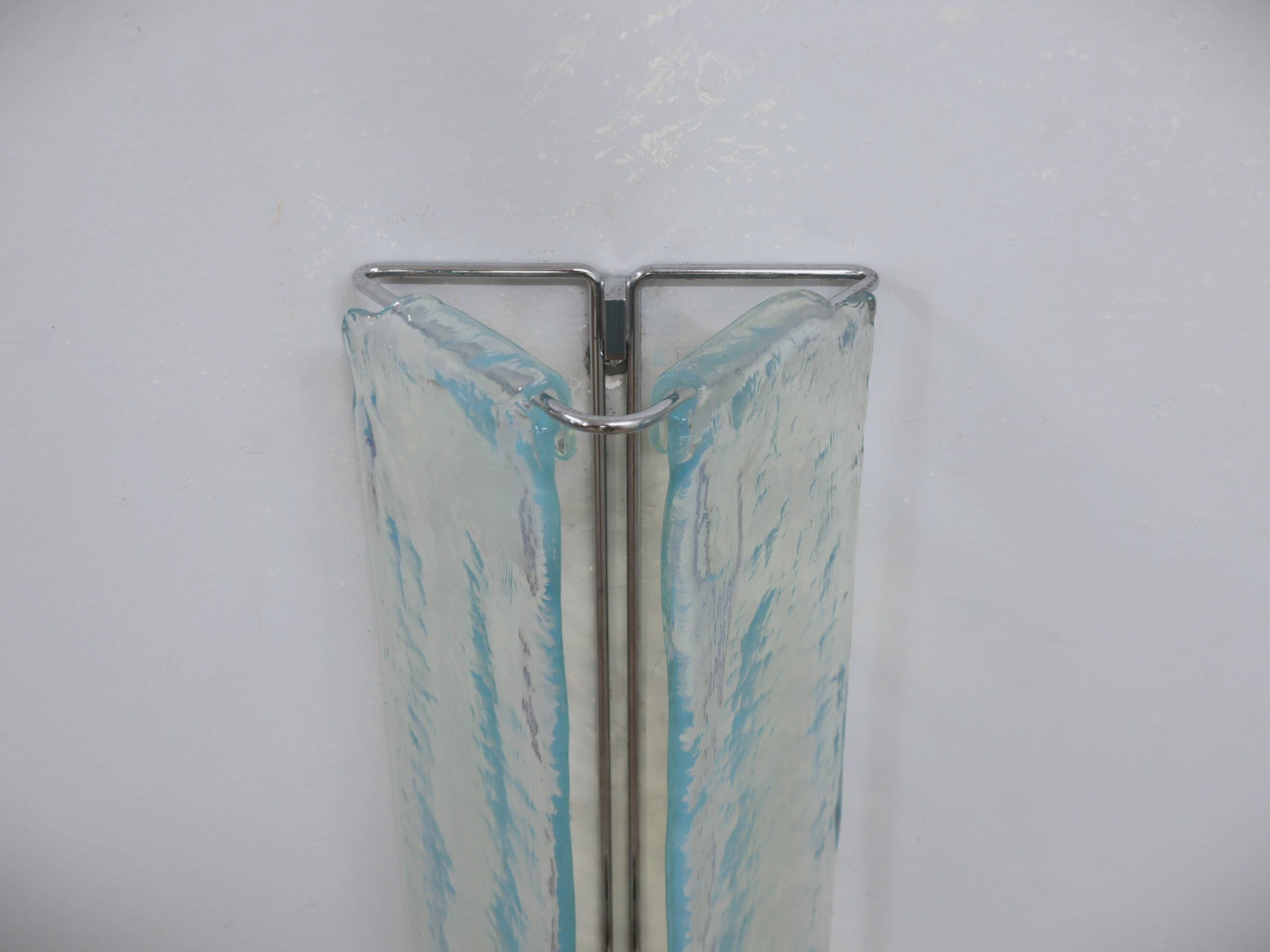 Set of 3 Murano wall sconces by Carlo Nason for Mazzega, 1970s