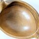 Hand-carved olive wood bowl, vintage Yugoslavian craftsmanship